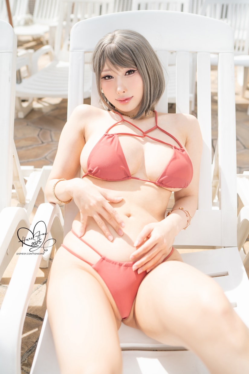 雨波HaneAme – Original_Tangerine Heat swimsuit_橘爆夏日！泳裝下载欣赏