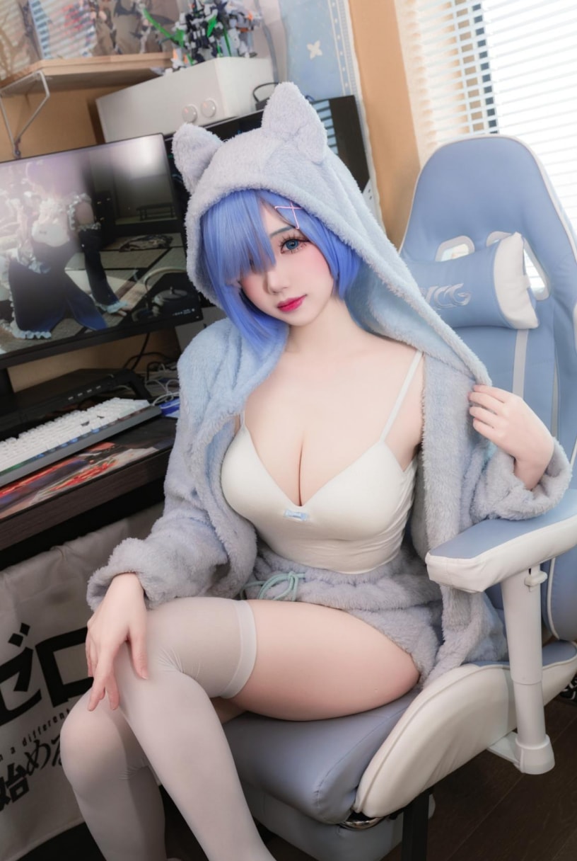 雪晴Astra 蕾姆猫猫美丽的图片欣赏